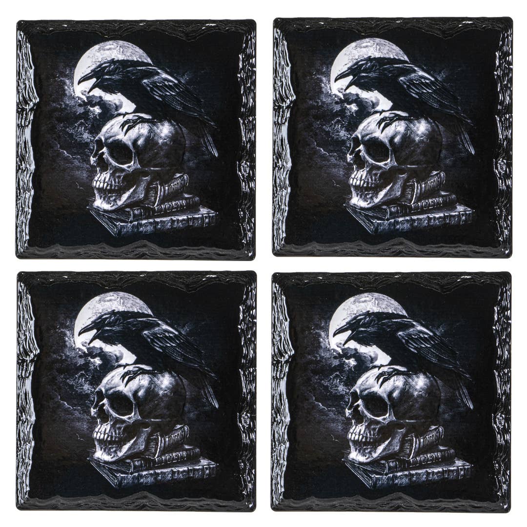 Poe's Raven Slate Coaster Set of 4