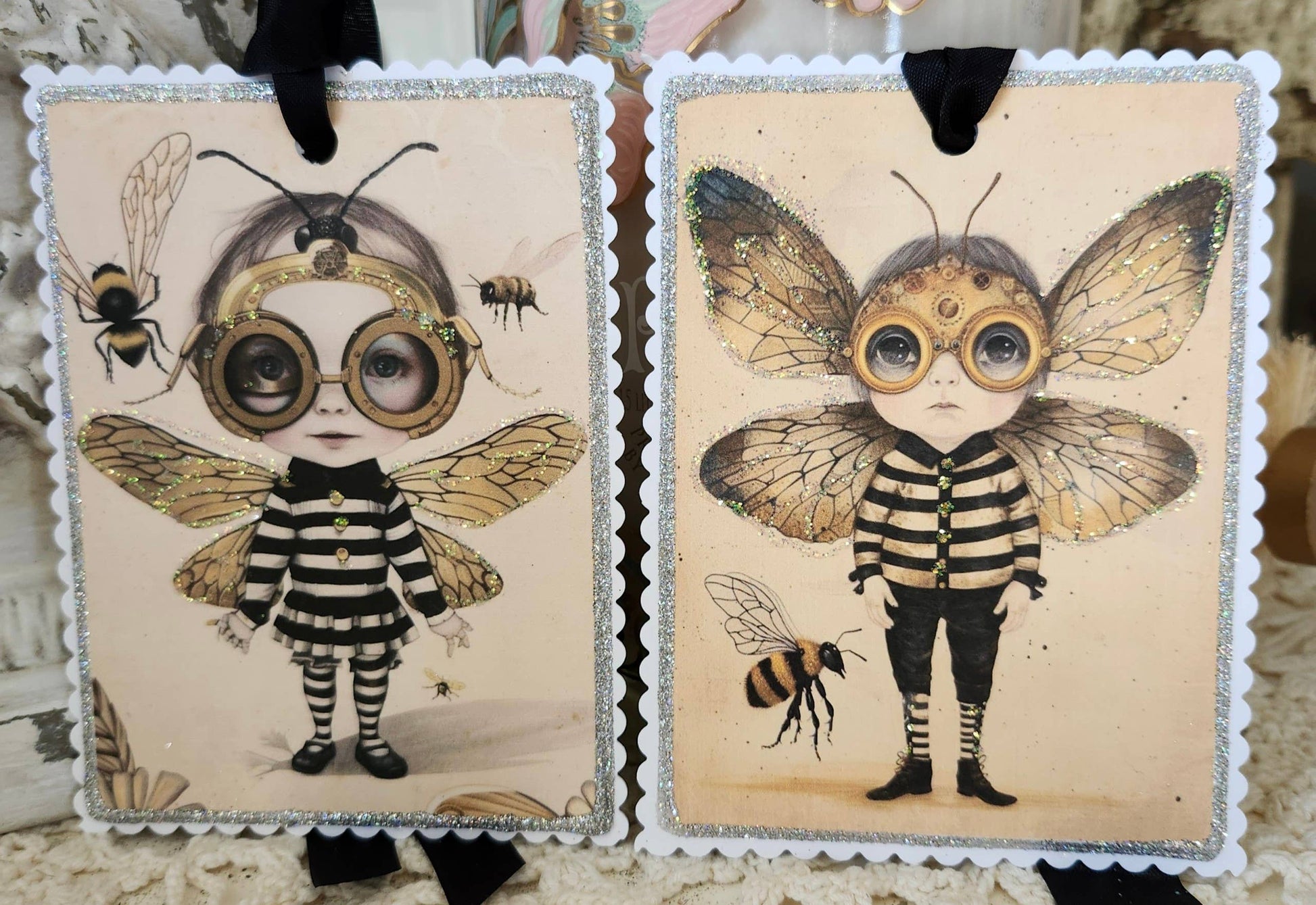 Gift Tag Bookmark Steampunk Bee Kids