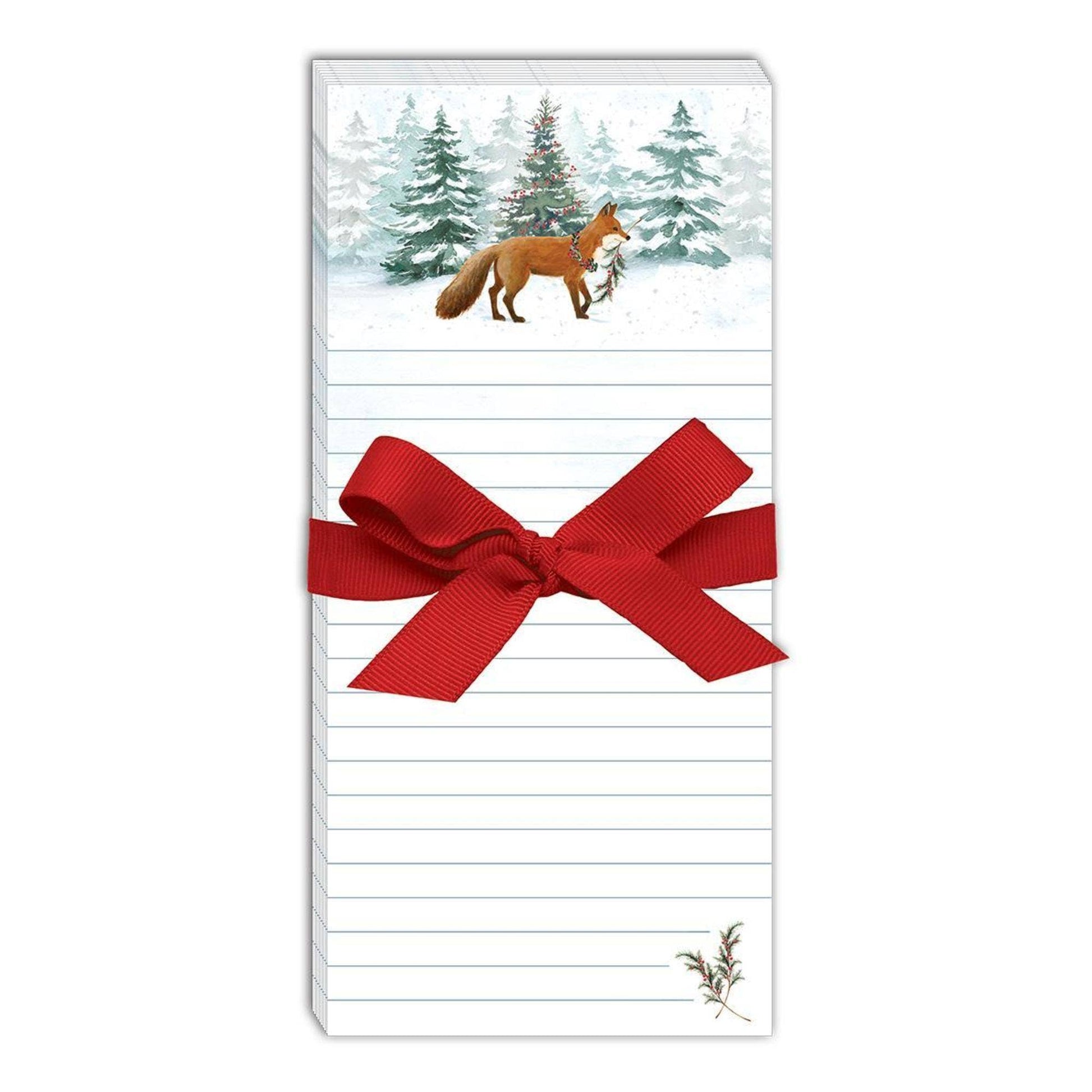Magnetic List Pad With Bow Woodland Fox