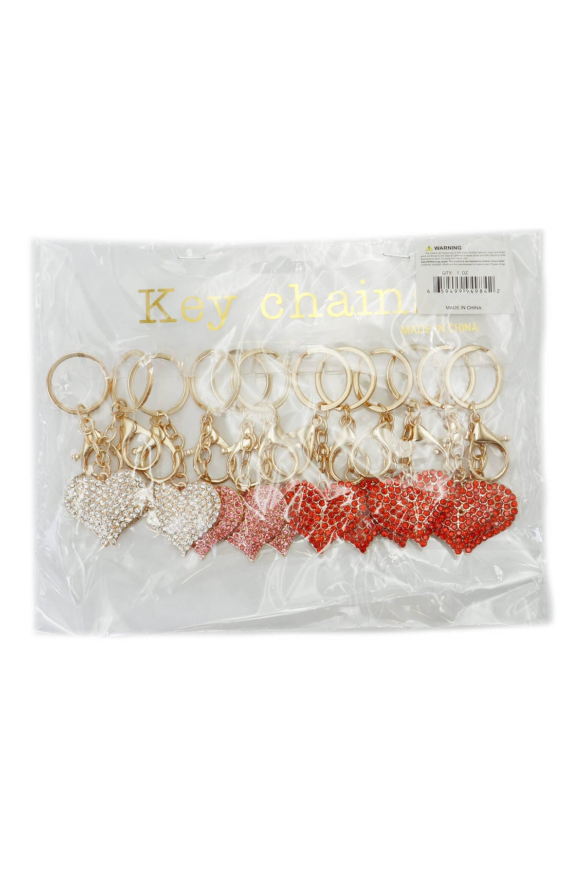 Bling Rhinestone Classic Heart Keychain
