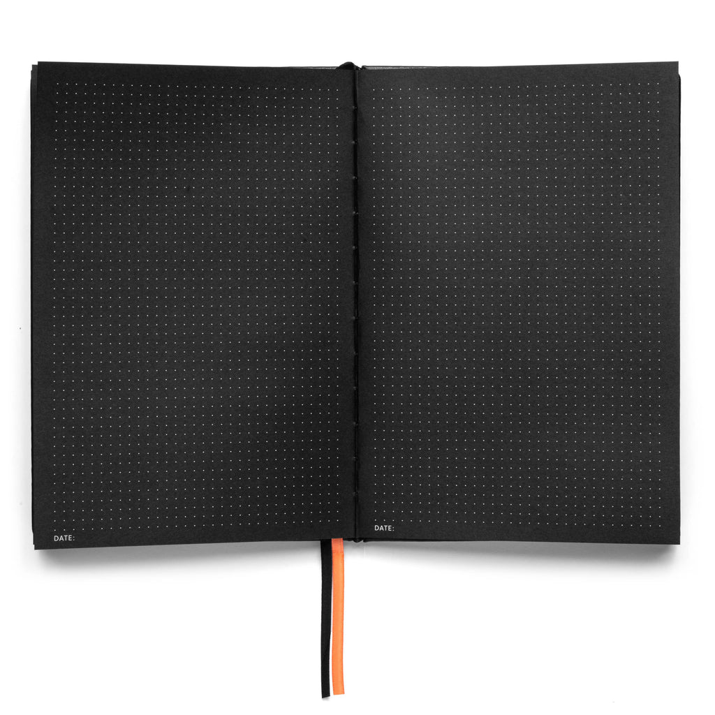 Pitch Black Dotted Journal | All Black Paper Notebook