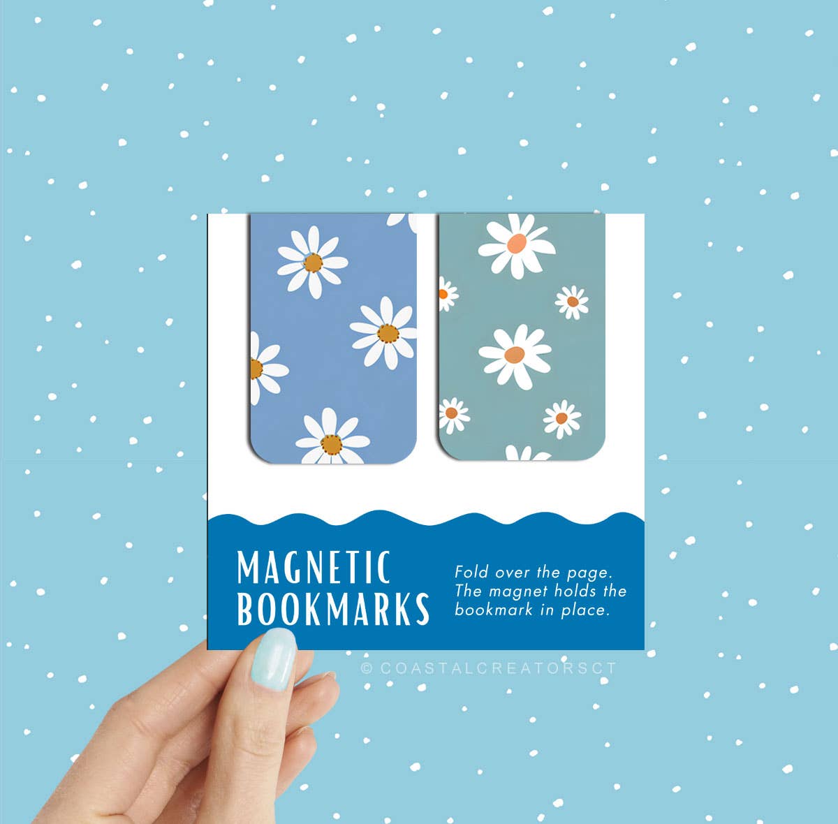 2-Pack Colorful Daisies Magnetic Bookmarks (Packaged)