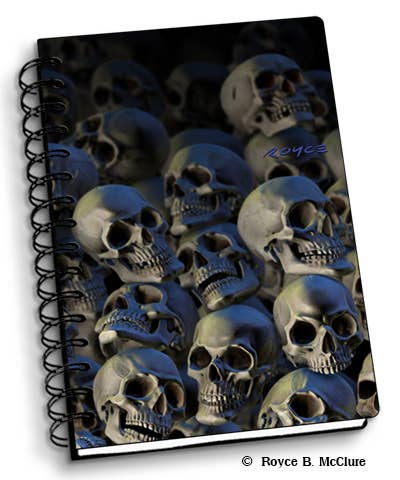 3D Royce Notebook 4" x 6" - Dark Skulls