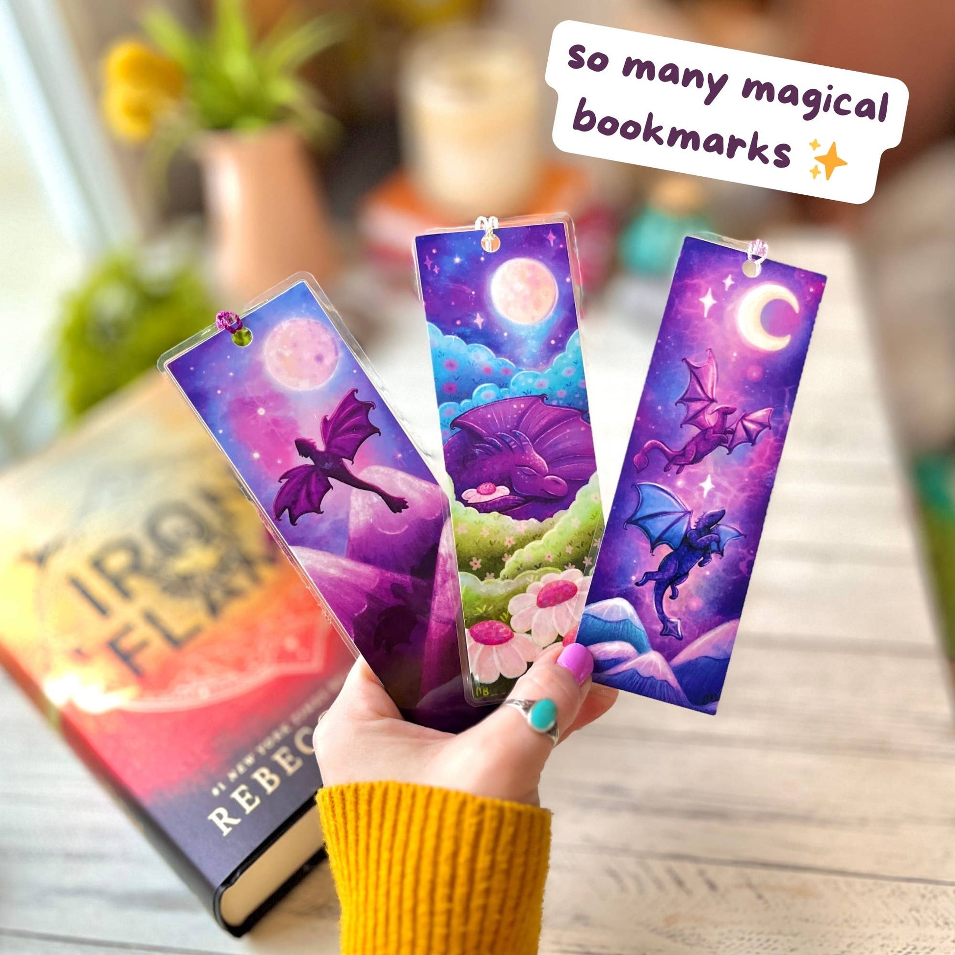 Dragon Bookmark | Laminated + Optional Tassel