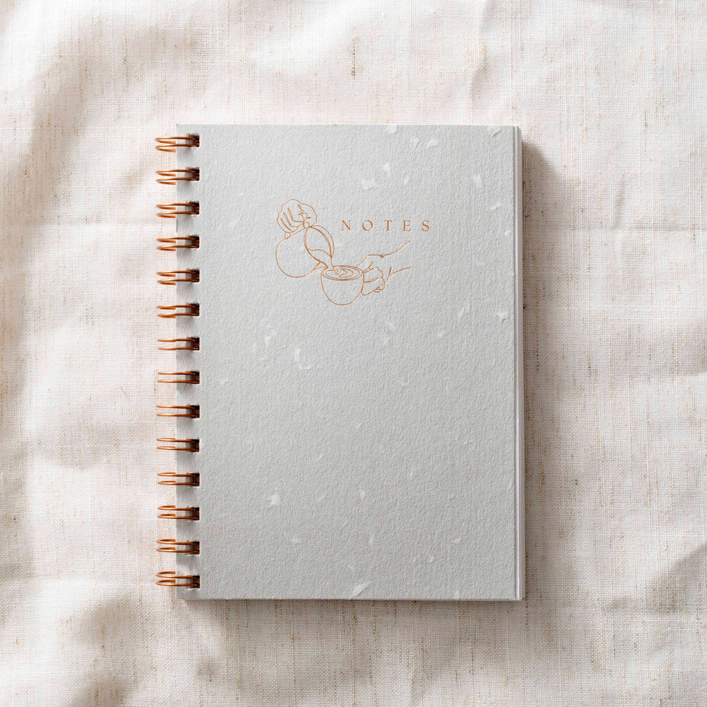 Journal Notebook Notepad | Grey Recycled Handmade Paper