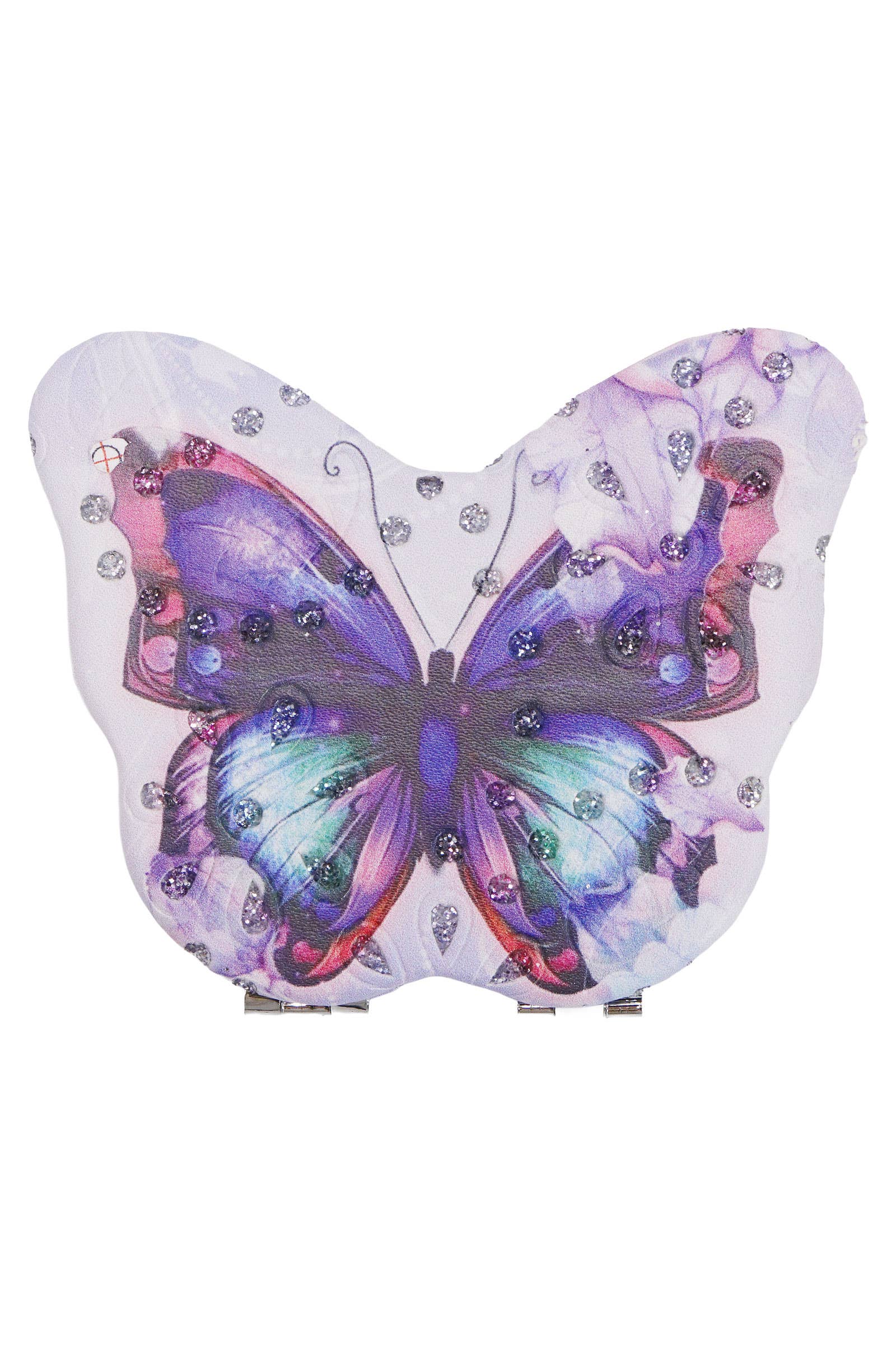 Butterfly Floral Cosmetic Compact Mirror
