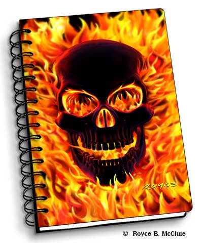 3D Royce Notebook 4" x 6" - Fire Skull