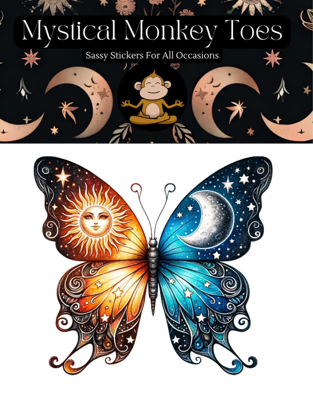 Beautiful Celestial Butterfly Vinyl Sticker