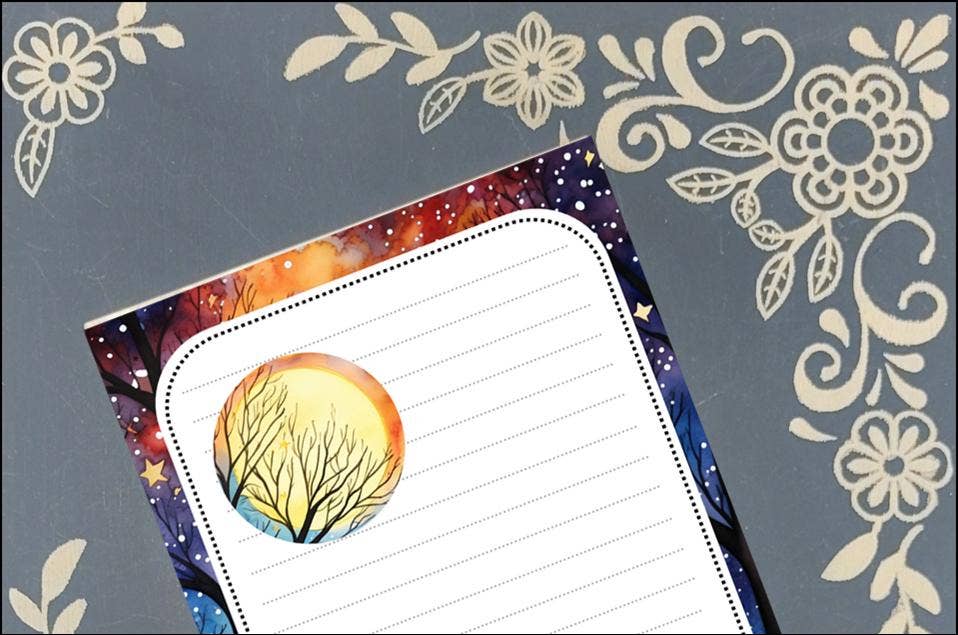 Notepad Moon and Stars, Stationery