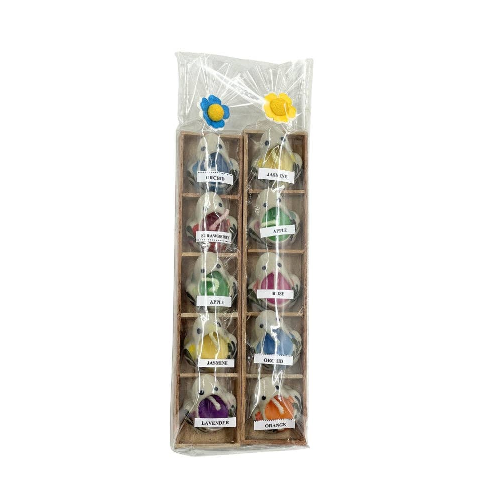 Mini Ceramic Frog Candles (10-Pack)