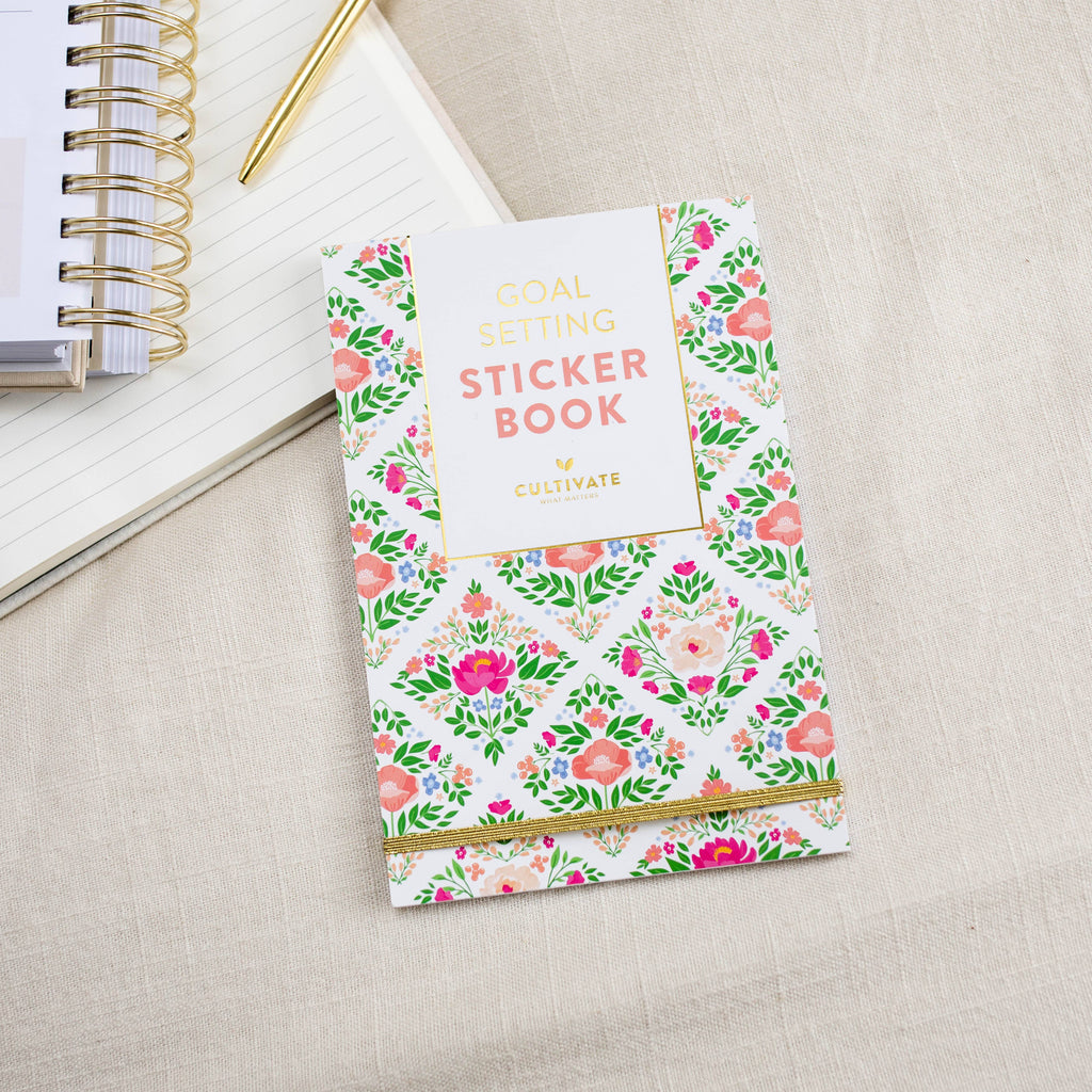 Goal Setting Sticker Book - Painted Flower Stickers