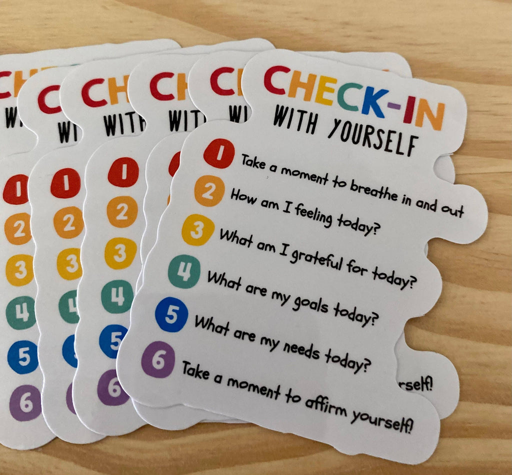 Mental Health Sticker "Check In with Yourself"