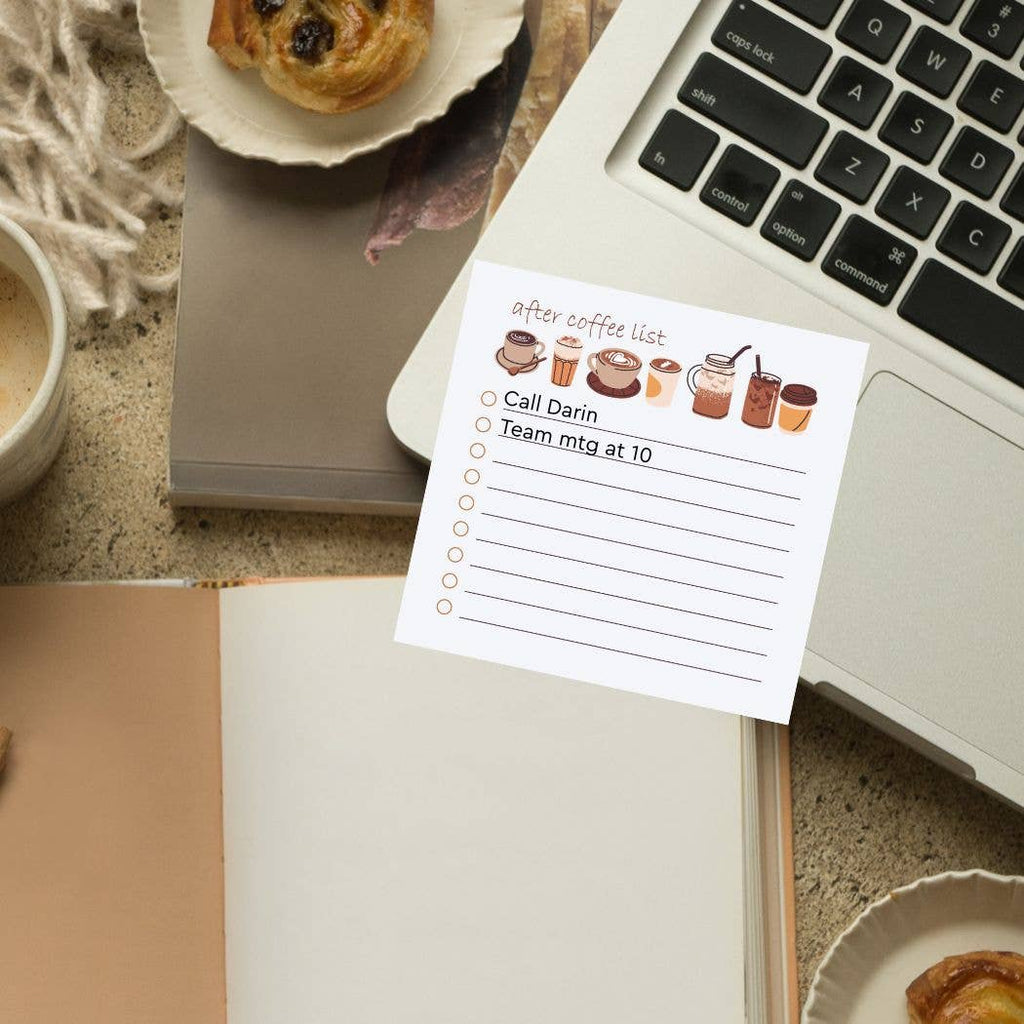 After Coffee Post-it® Note Pad -4x4 - Checklist sticky notes