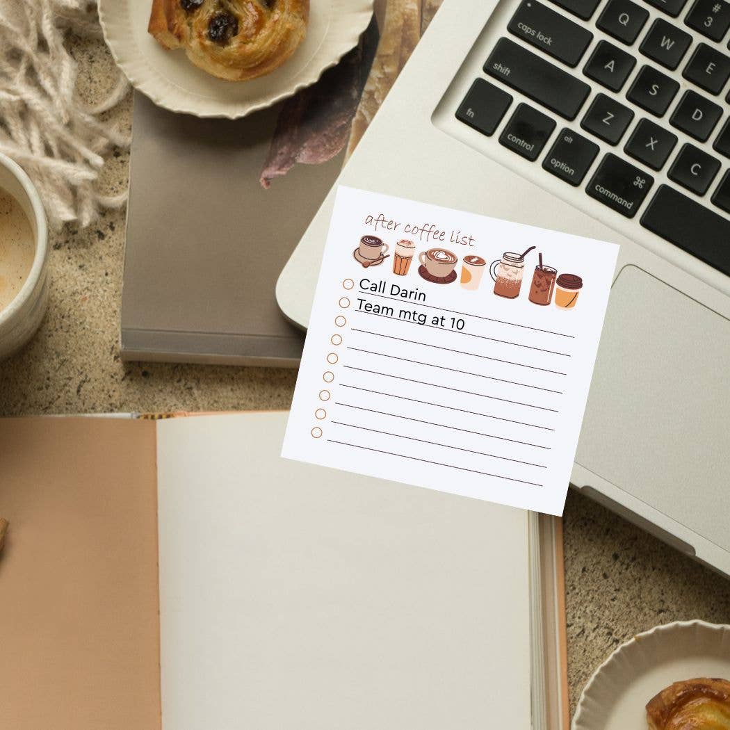After Coffee Post-it® Note Pad -4x4 - Checklist sticky notes