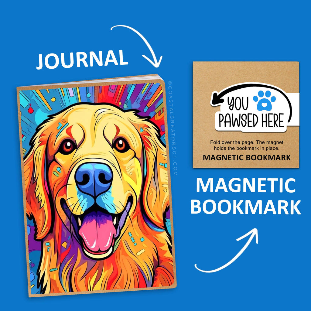 Retriever Journal w/ Pawsed Magnetic Bookmark Set (Packaged)