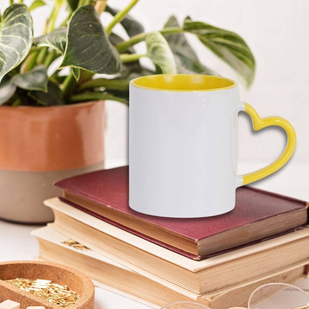 Yellow Heart Mug - Ceramic
