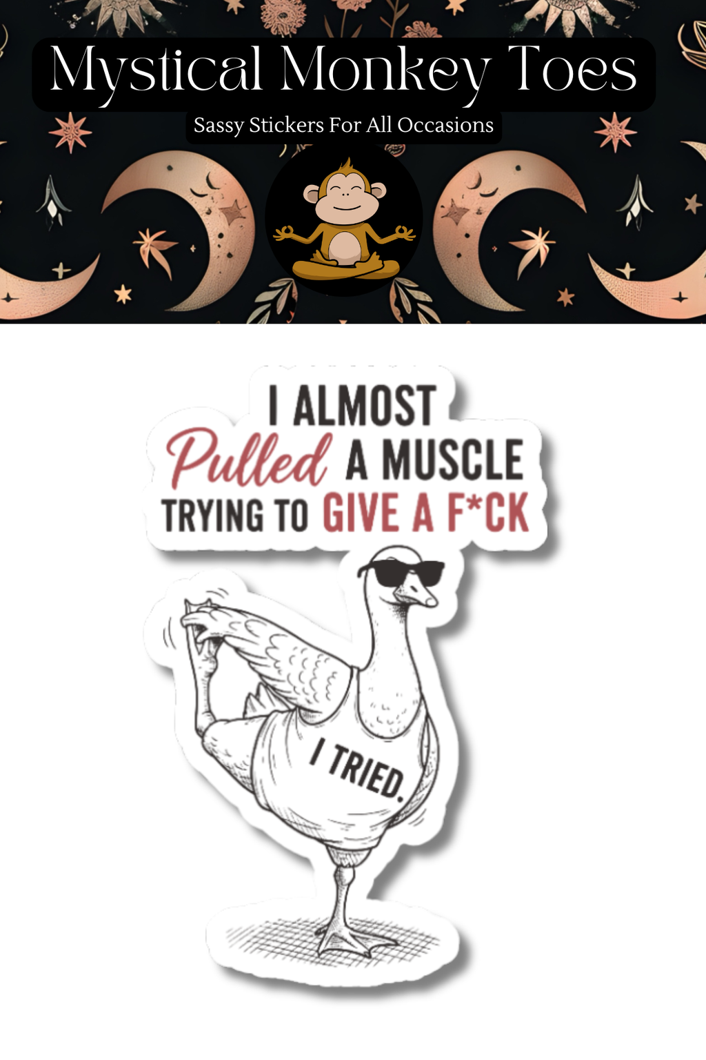 Funny I Almost Pulled A Muscle Vinyl Sticker