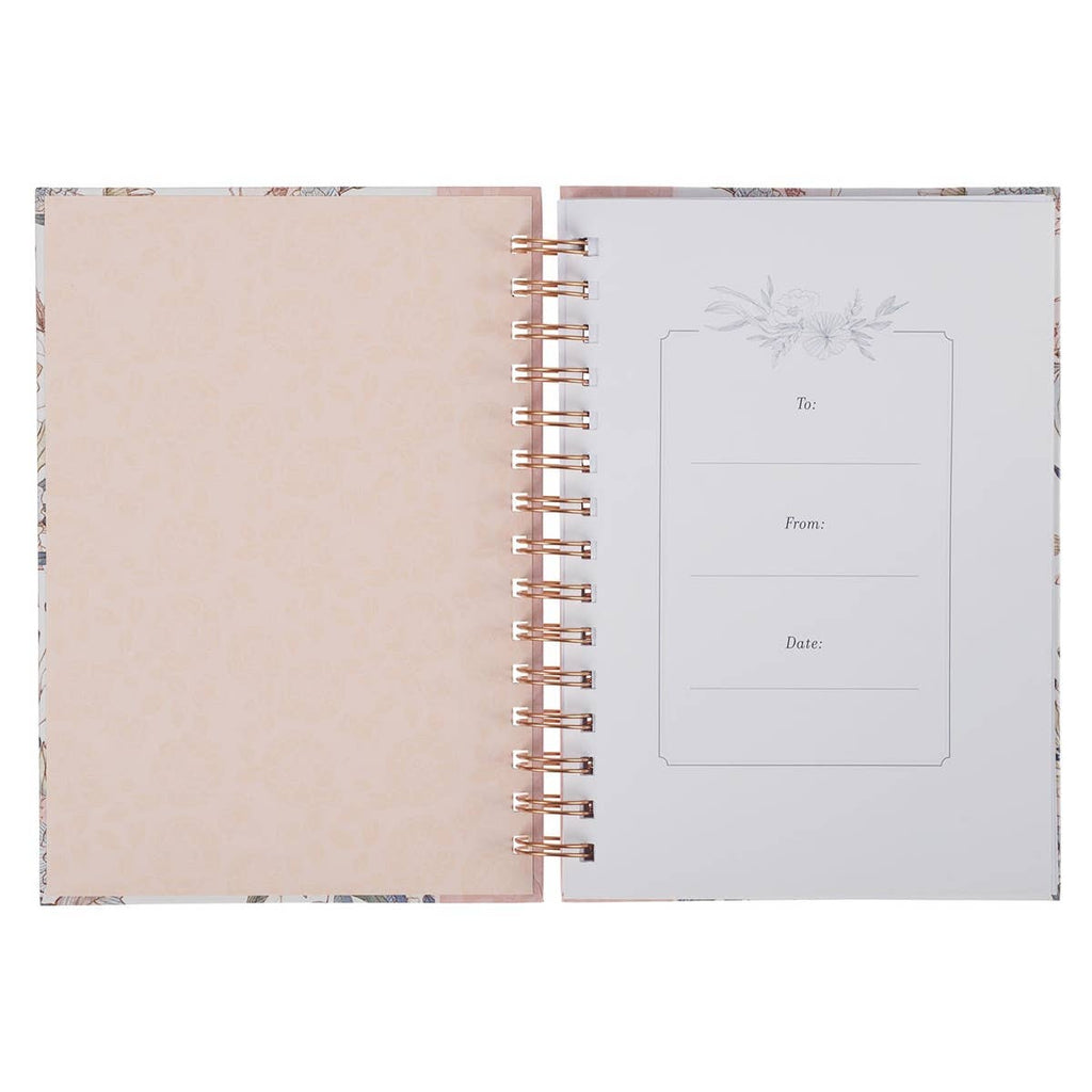 Journal Wirebound Pink Blue Floral Be Still Ps. 46:10