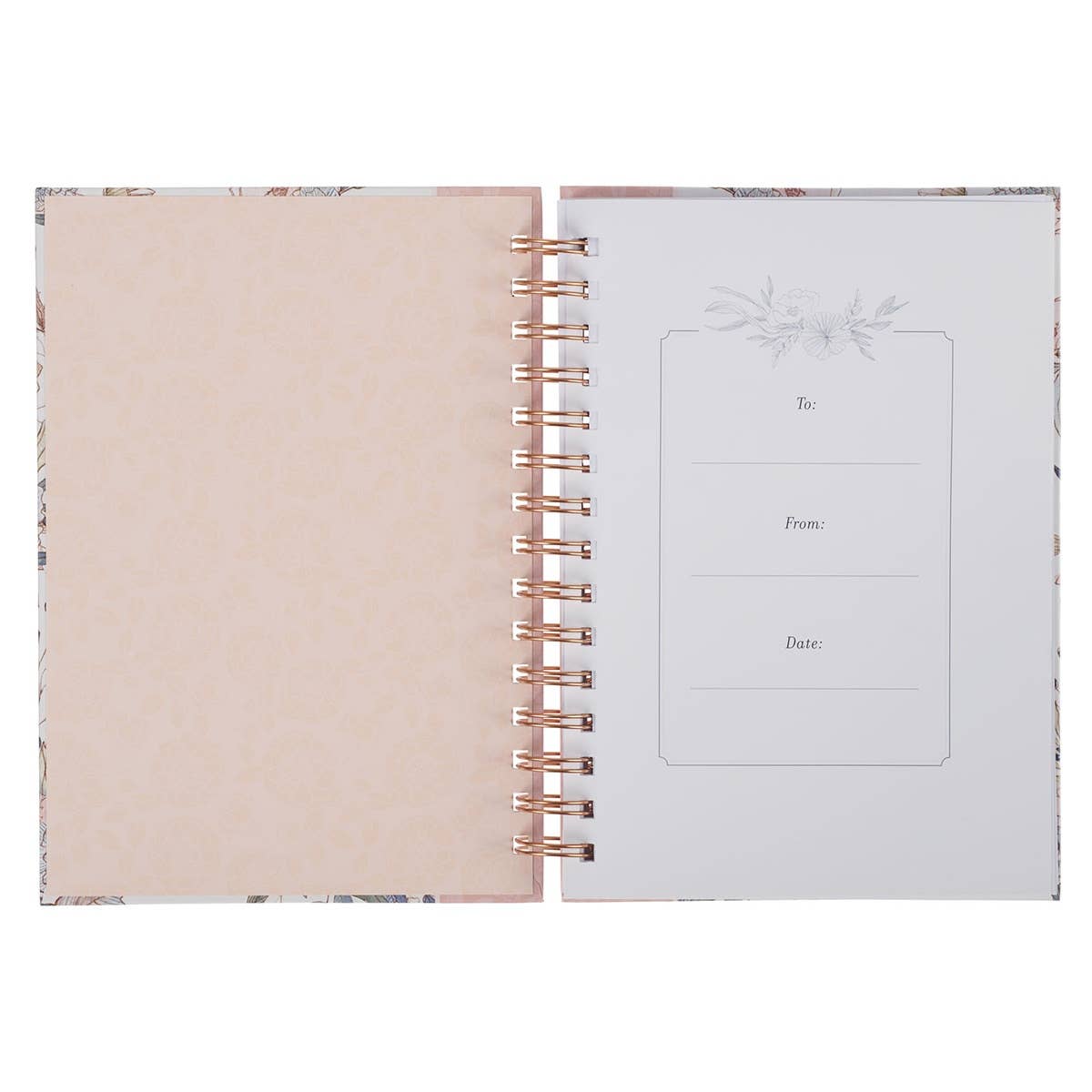 Journal Wirebound Pink Blue Floral Be Still Ps. 46:10