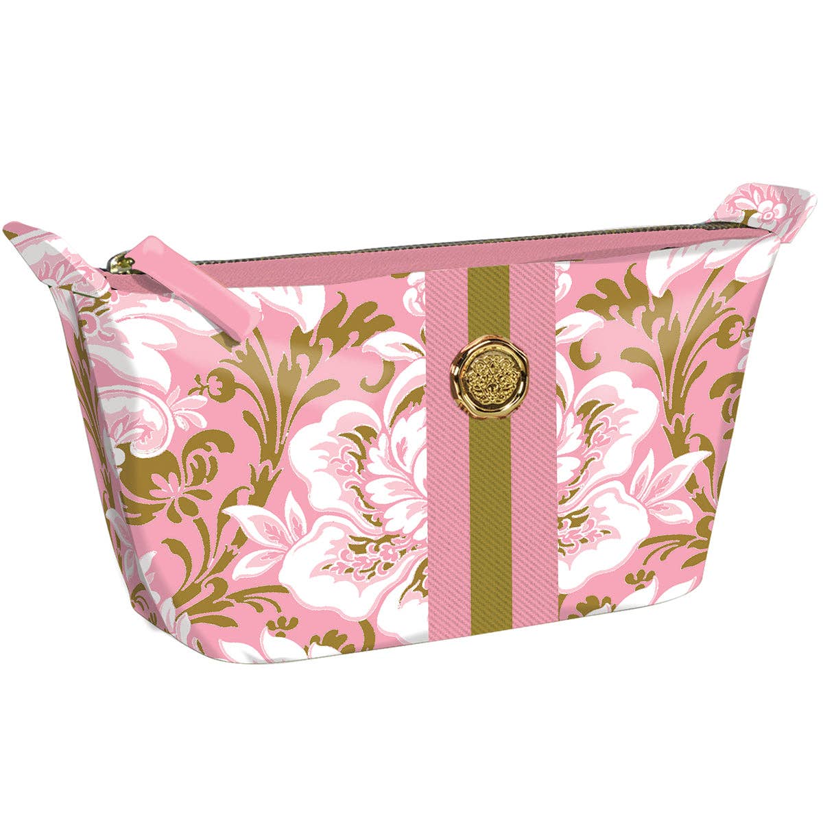 Pink Damask Small Cosmetic