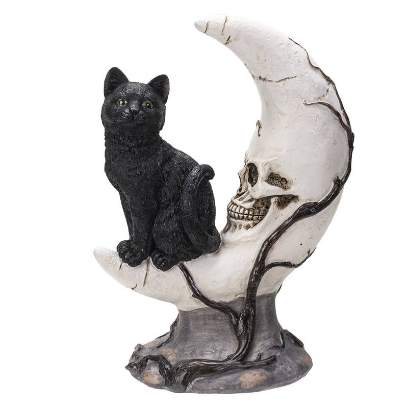 Black Cat on Moon Skull