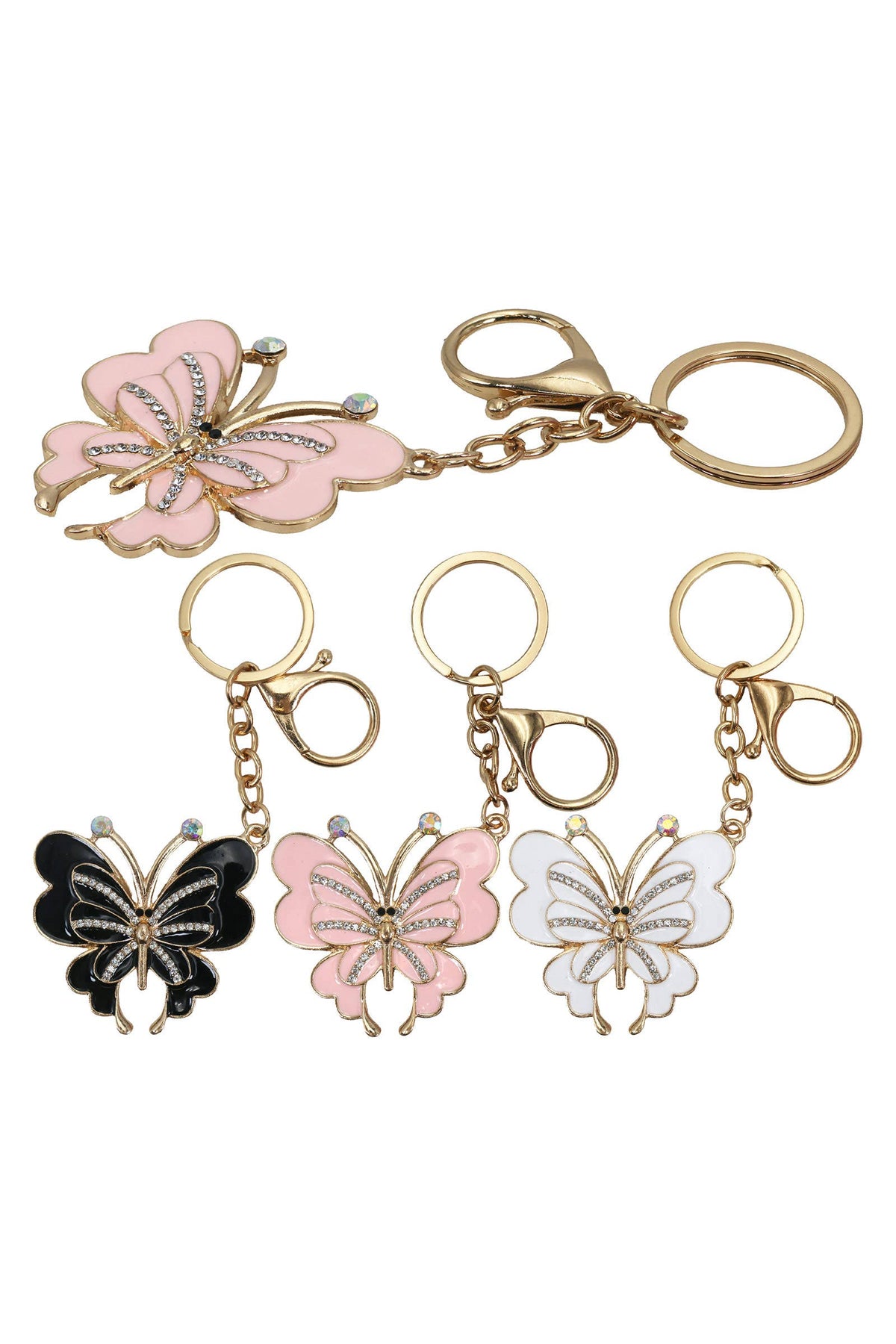 Butterfly Bling Rhinestone Colorful Enamel Alloy Keychain