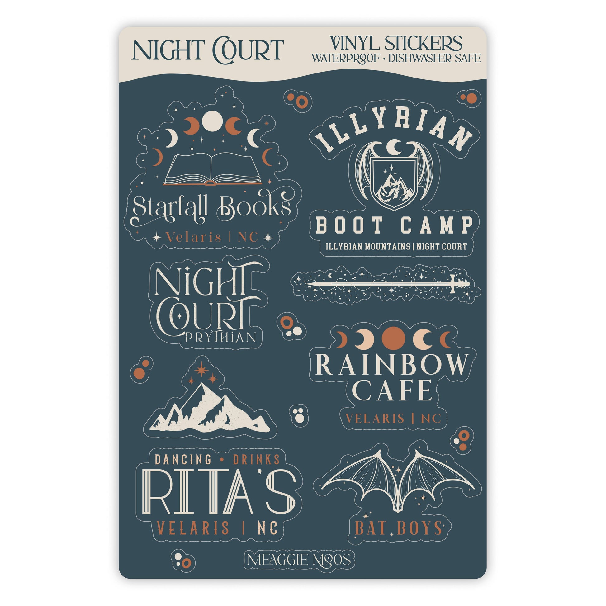 Night Court Sticker Sheet | A Court of Thorns & Roses