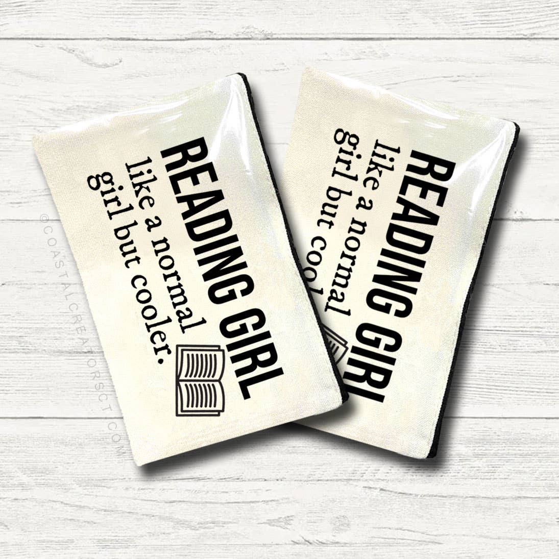 Reading Girl Multi-Purpose Multi-Use Canvas Zipper Bag