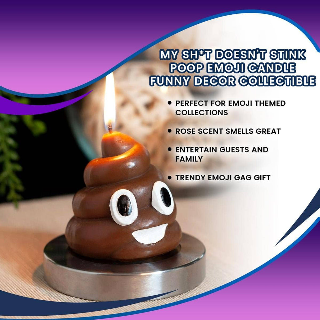 My Sh*T Doesn't Stink Poop Emoji Candle, Rose Scented