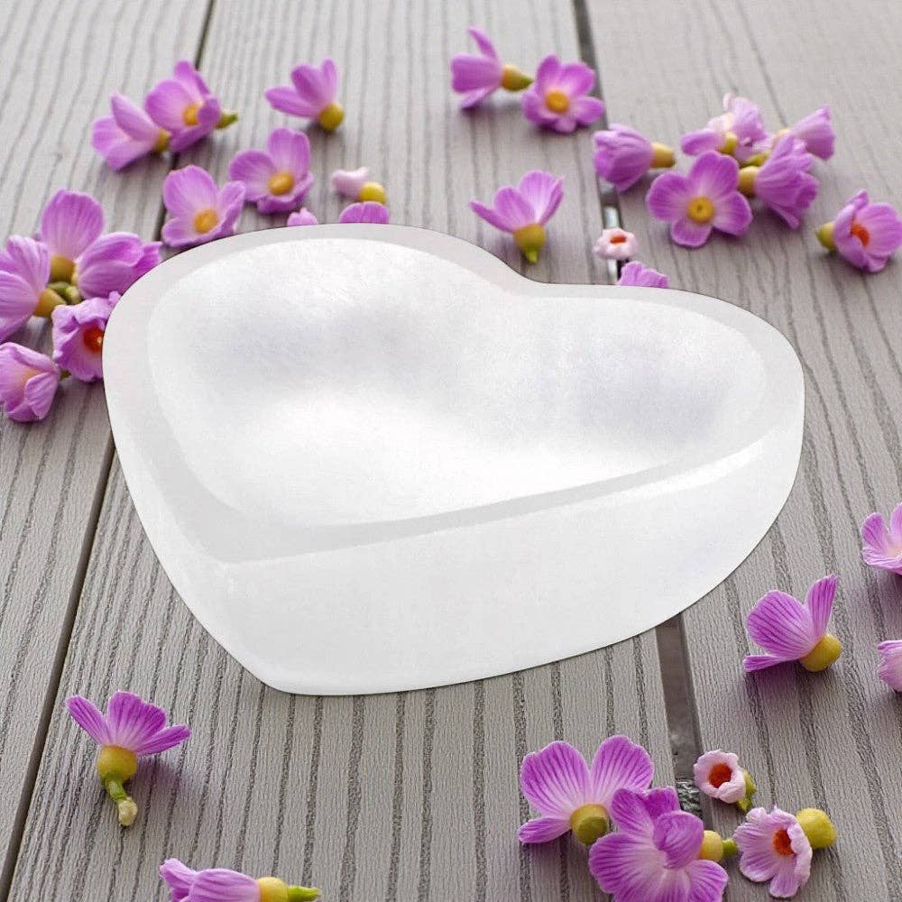 Selenite - Heart Trinket Holder