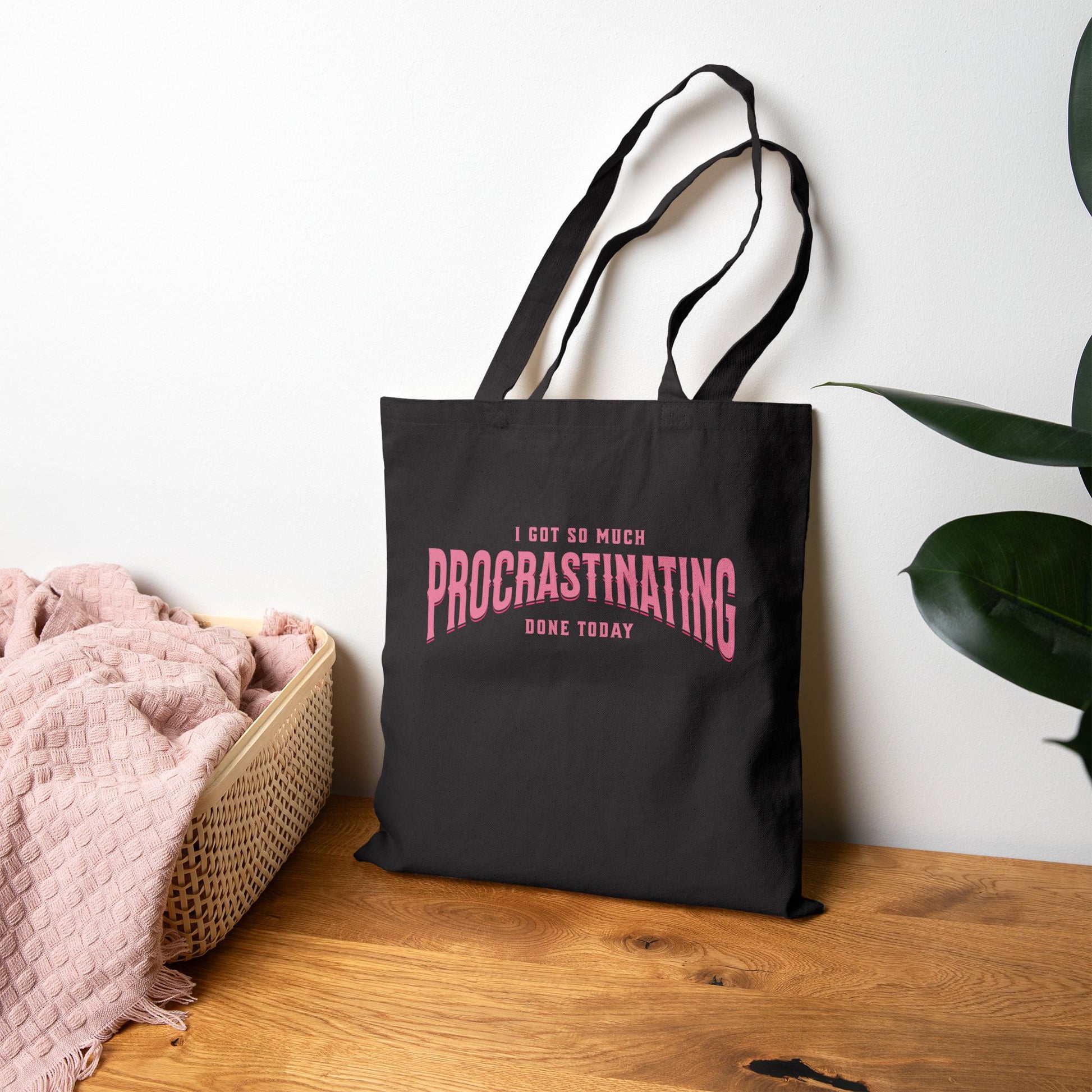 I Got So Much Procrastinating Done Today - Pink Arch - Cotton Canvas Tote Bag