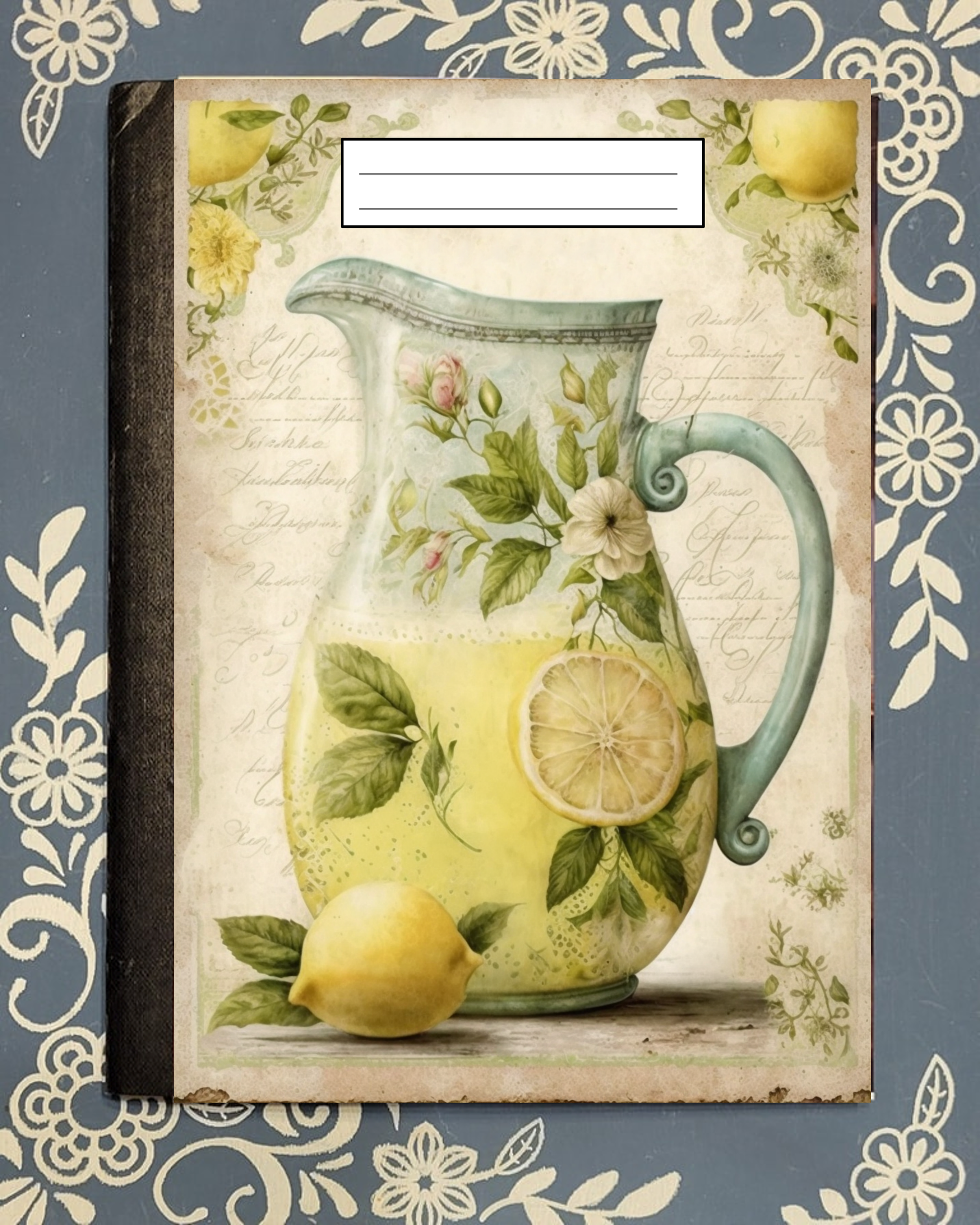 Lemonade Pitcher, Lemon, Covered Notebook