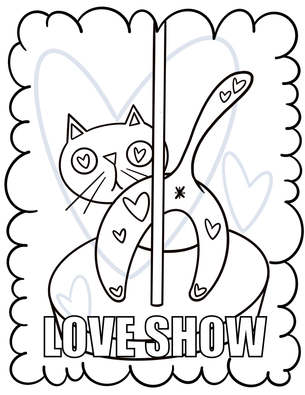Funny Stripper Cat Coloring Sheets With Stackable Crayon