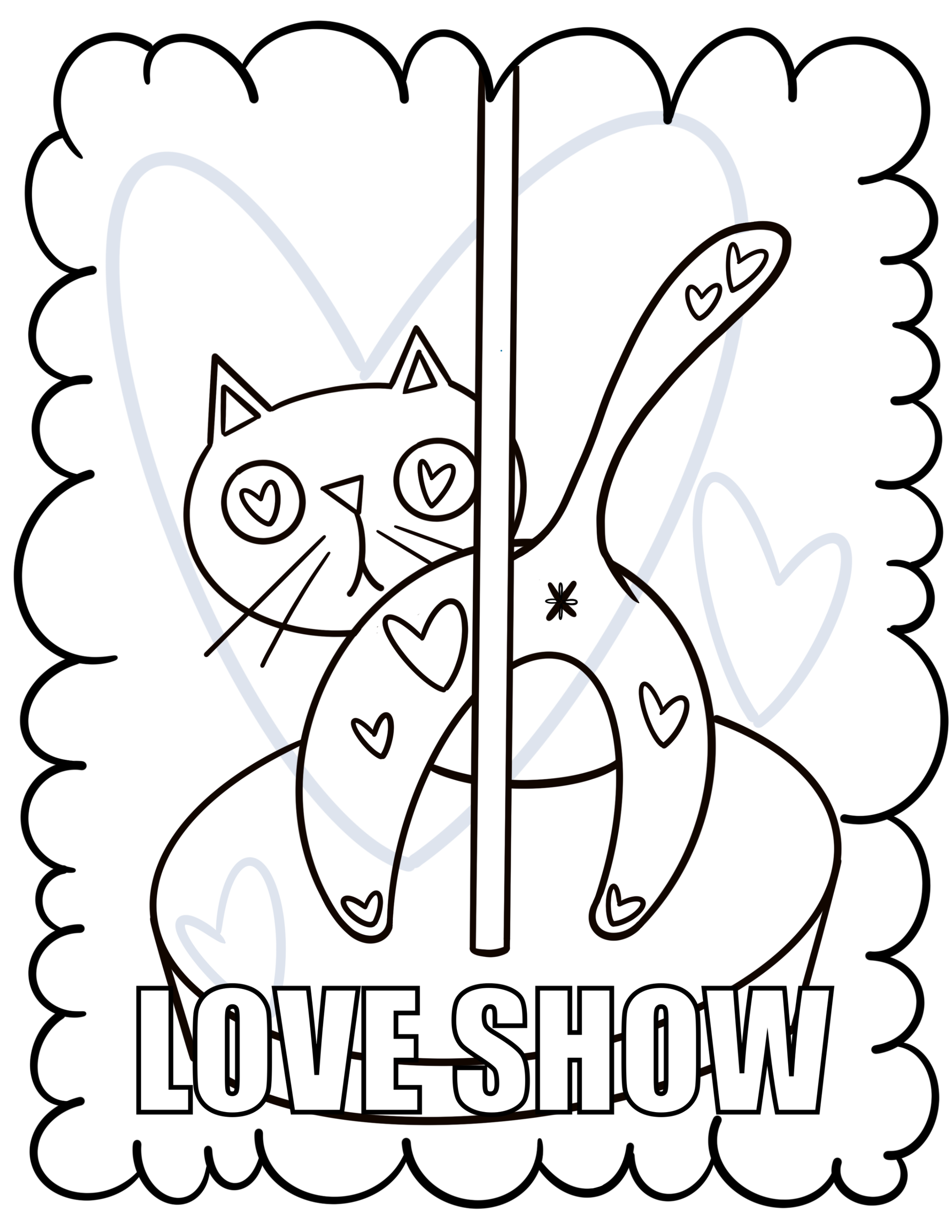 Funny Stripper Cat Coloring Sheets With Stackable Crayon