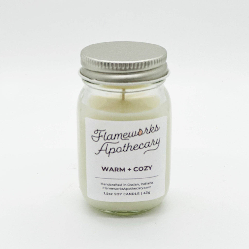 Warm + Cozy 1.5 oz Mini Mason Jar Candle