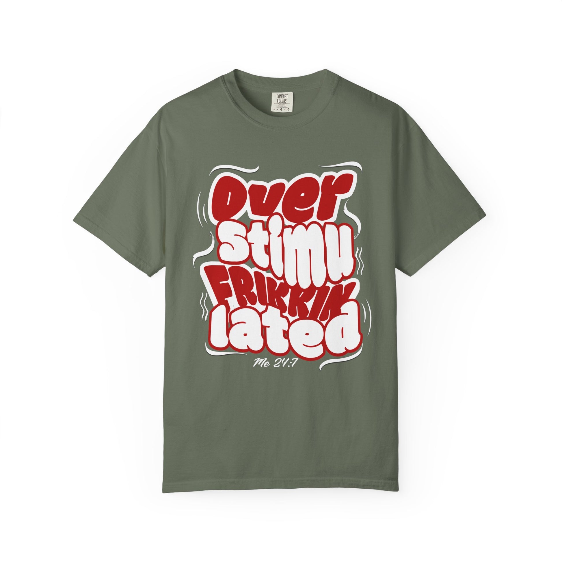 Over Frikkin Stimulated - Red & Wht - Unisex T-shirt
