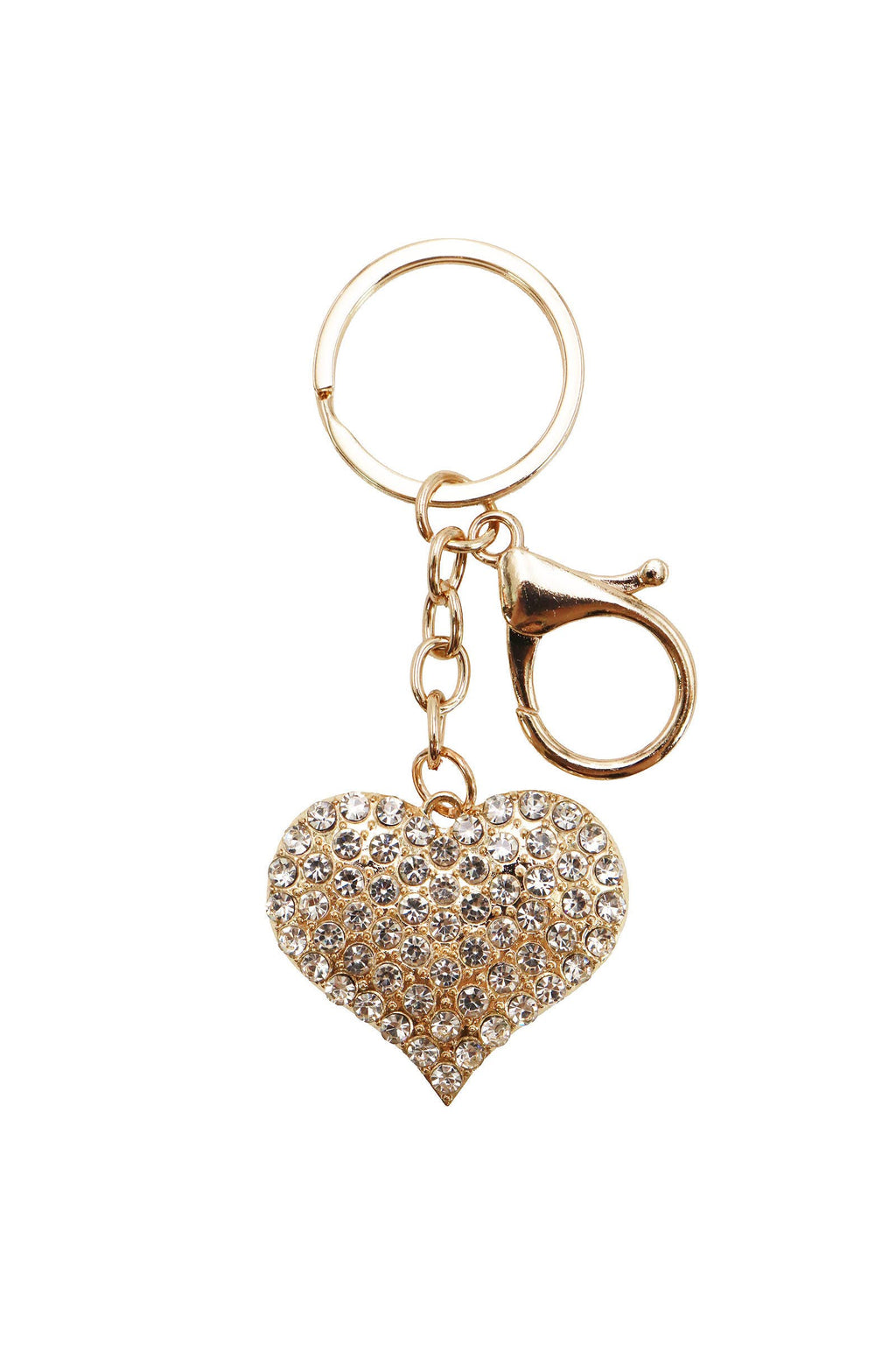 Chunky Mini Heart Rhinestone Keychain