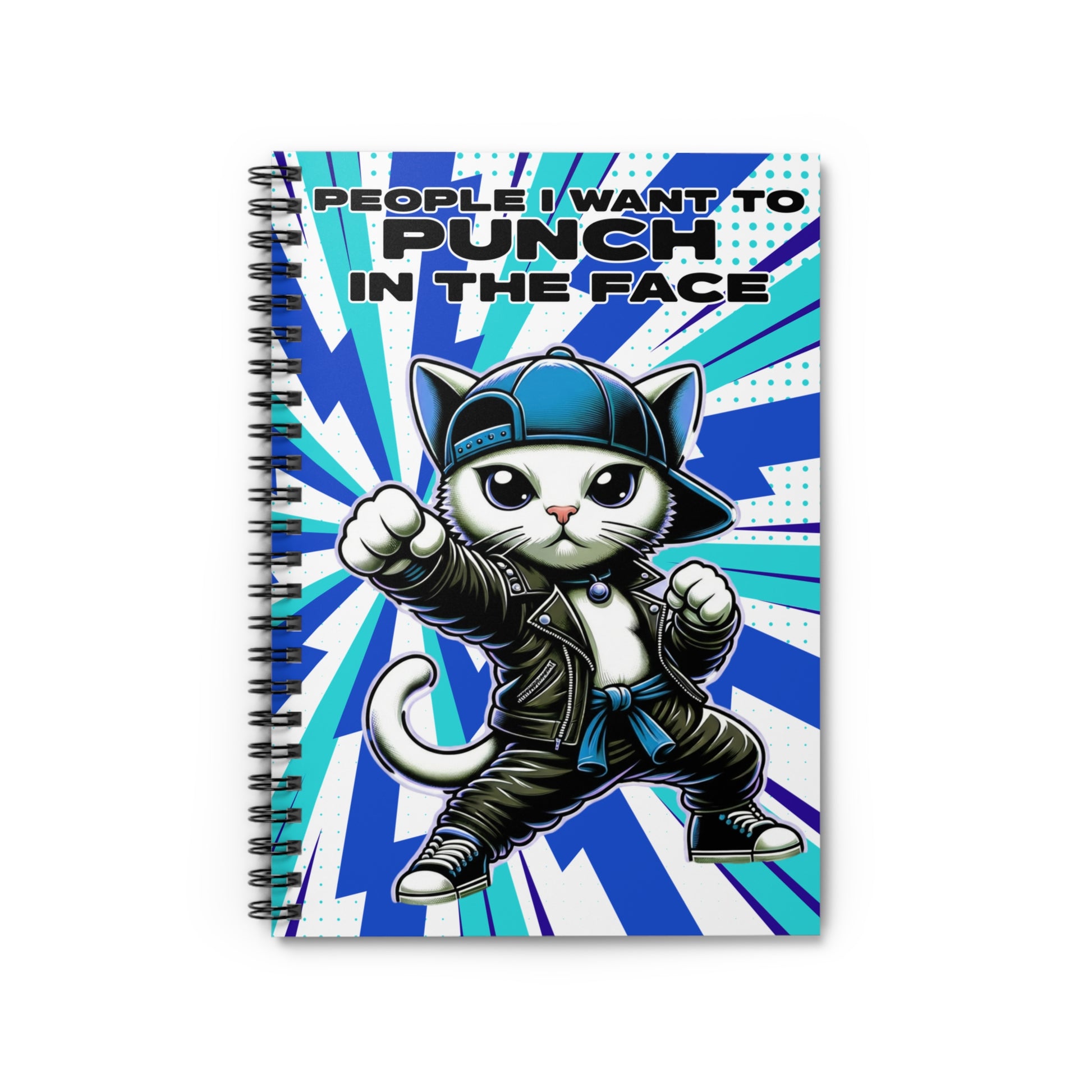 People I Want To Punch - Blue - Spiral Notebook