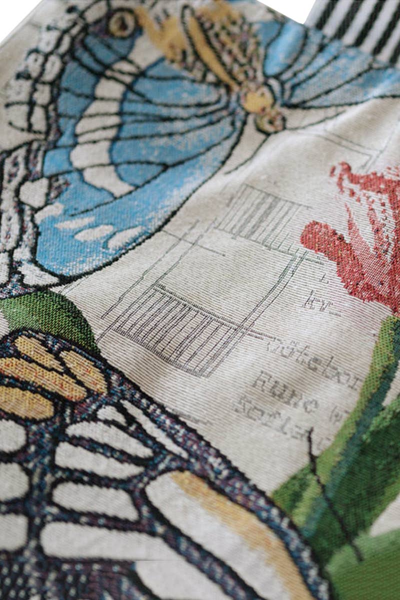 Butterfly Wonderland Tapestry Canvas Tote BLUE