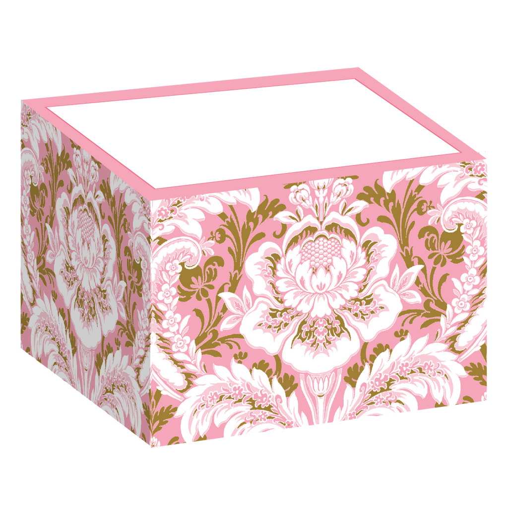 Pink Damask Notepad Block