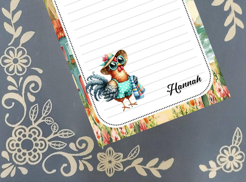Notepad Chicken at the Beach, Stationery