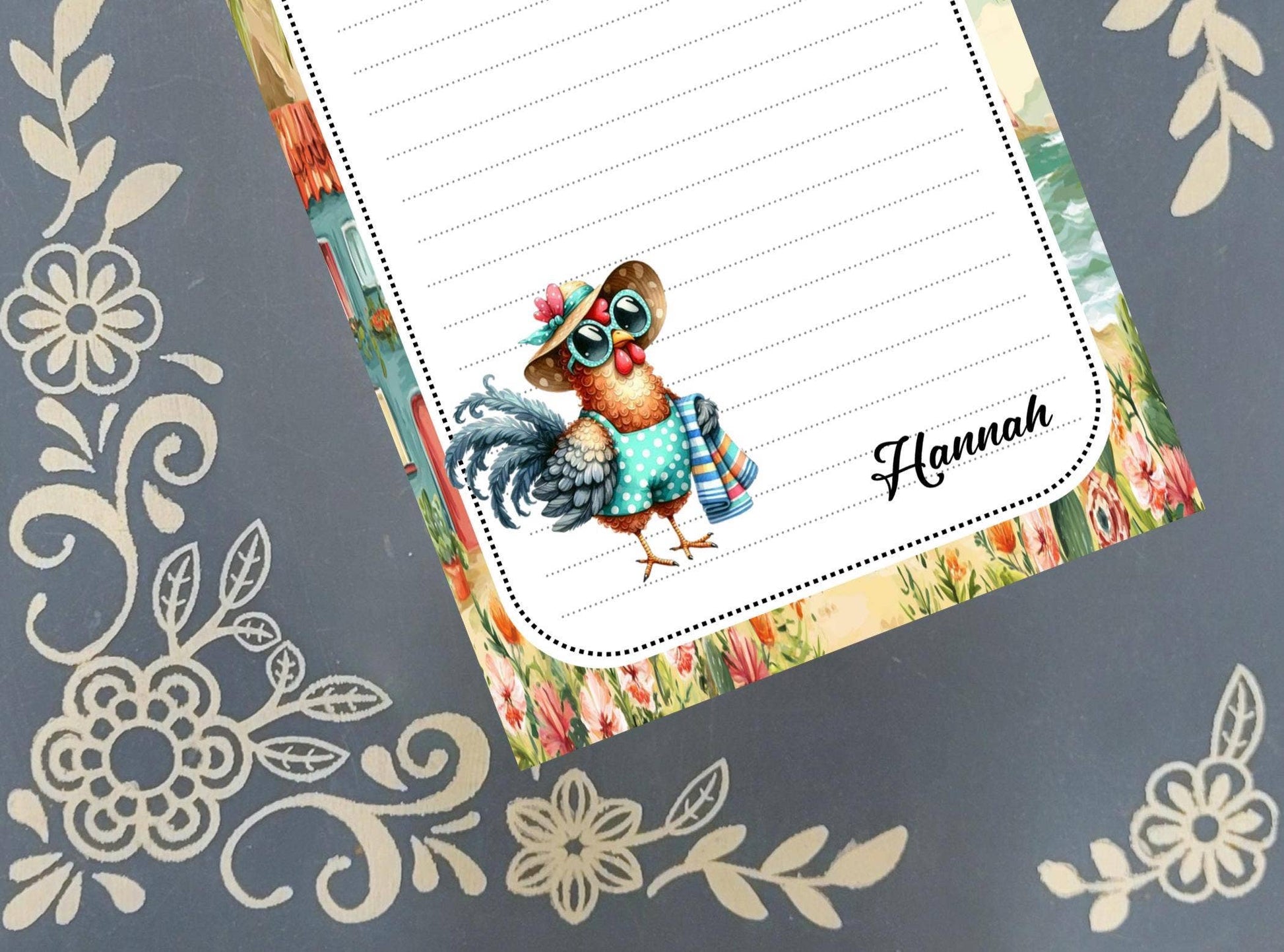 Notepad Chicken at the Beach, Stationery