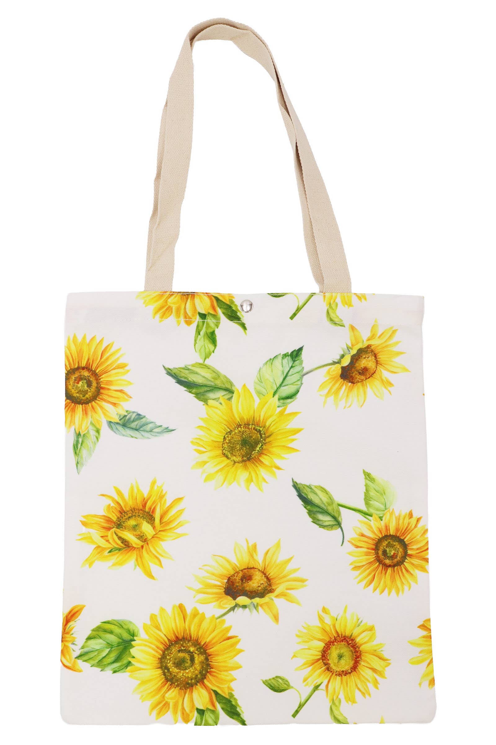 Sunflower Print Canvas Tote Bag