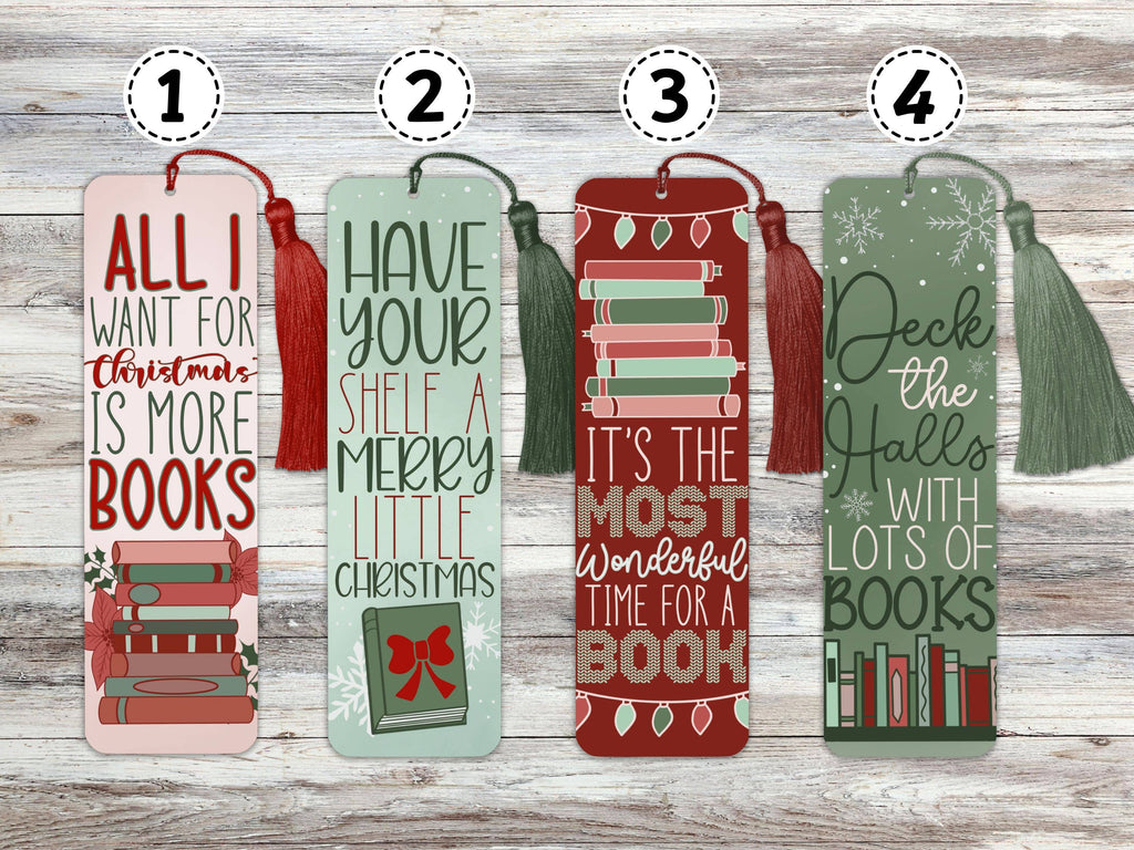 Bookish Christmas Metal Bookmarks
