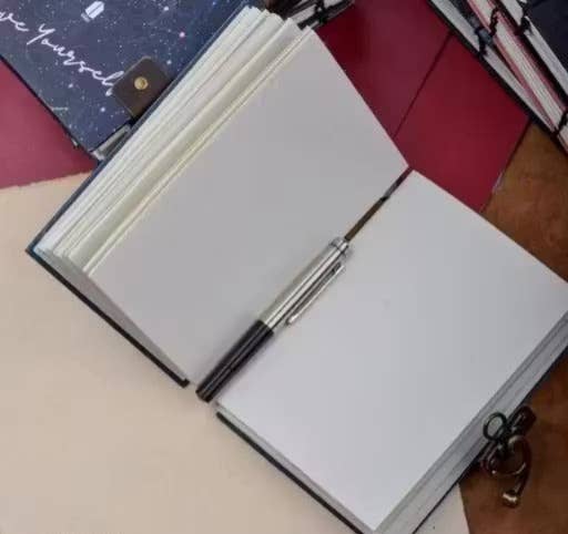 Butterfly - Journal Diary Notebook with Leather Strap Lock - Unruled