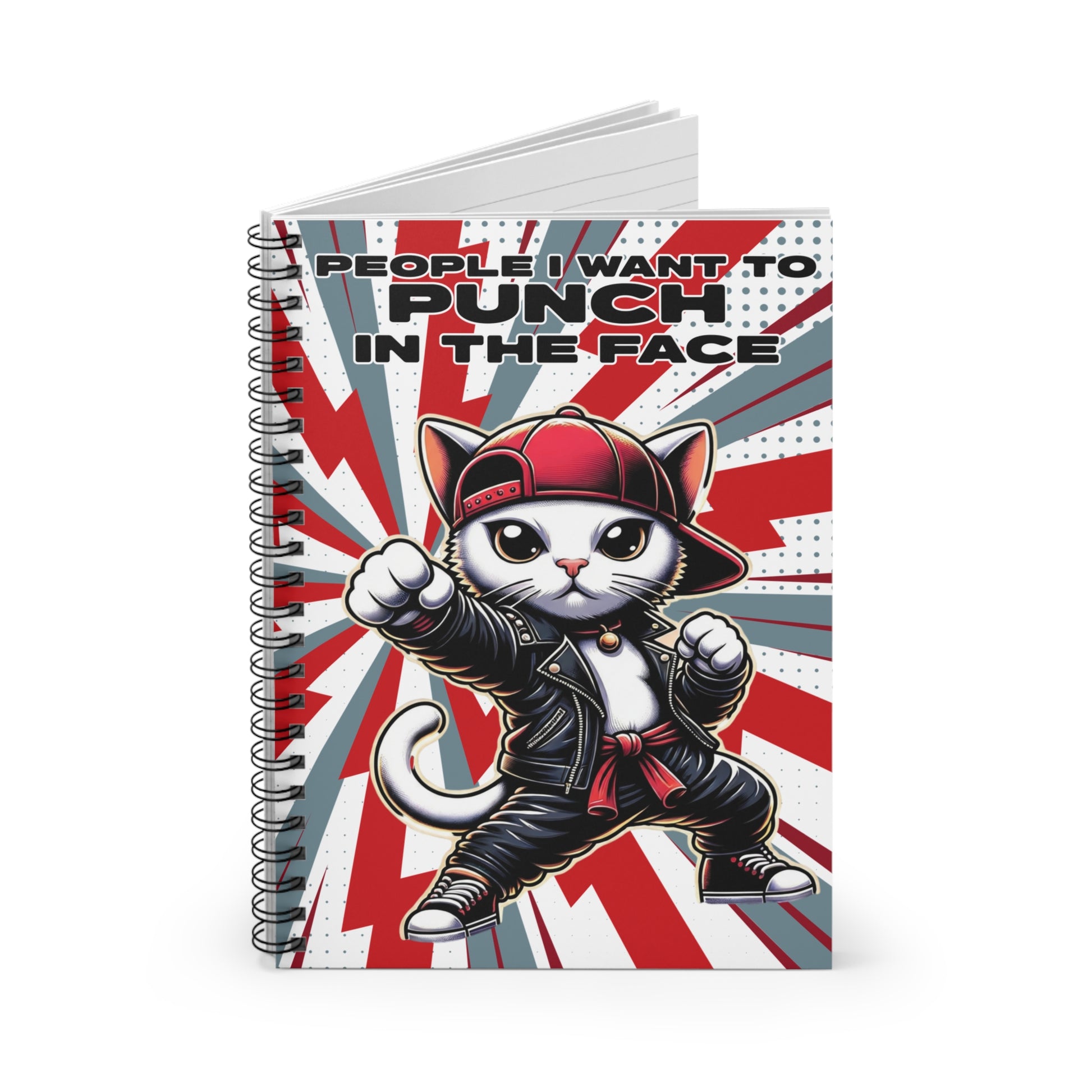 People I Want To Punch - Red - Spiral Notebook