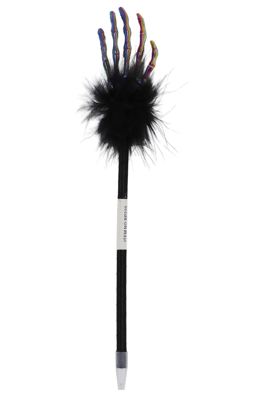 Skeleton Hands Metallic Feathered Pen - 12 Pcs