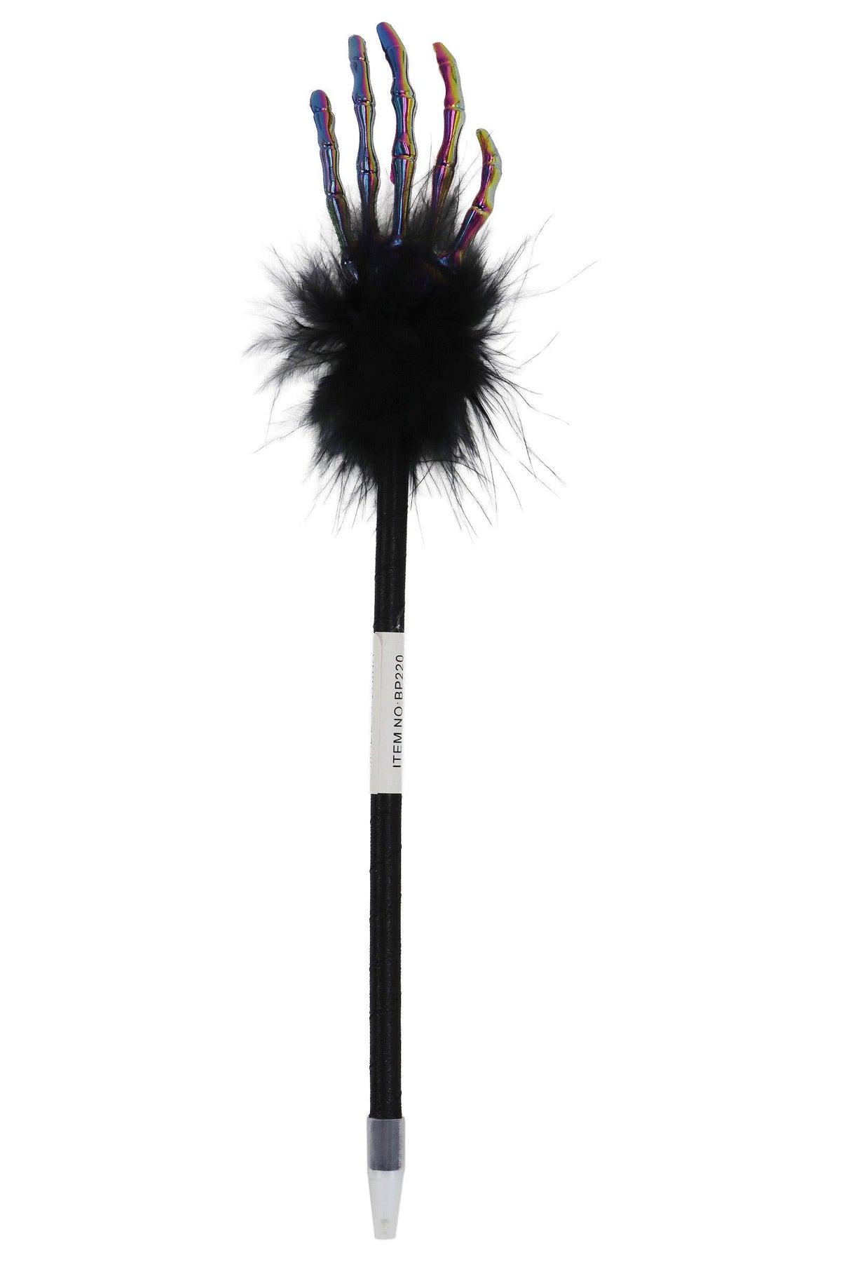 Skeleton Hands Metallic Feathered Pen - 12 Pcs