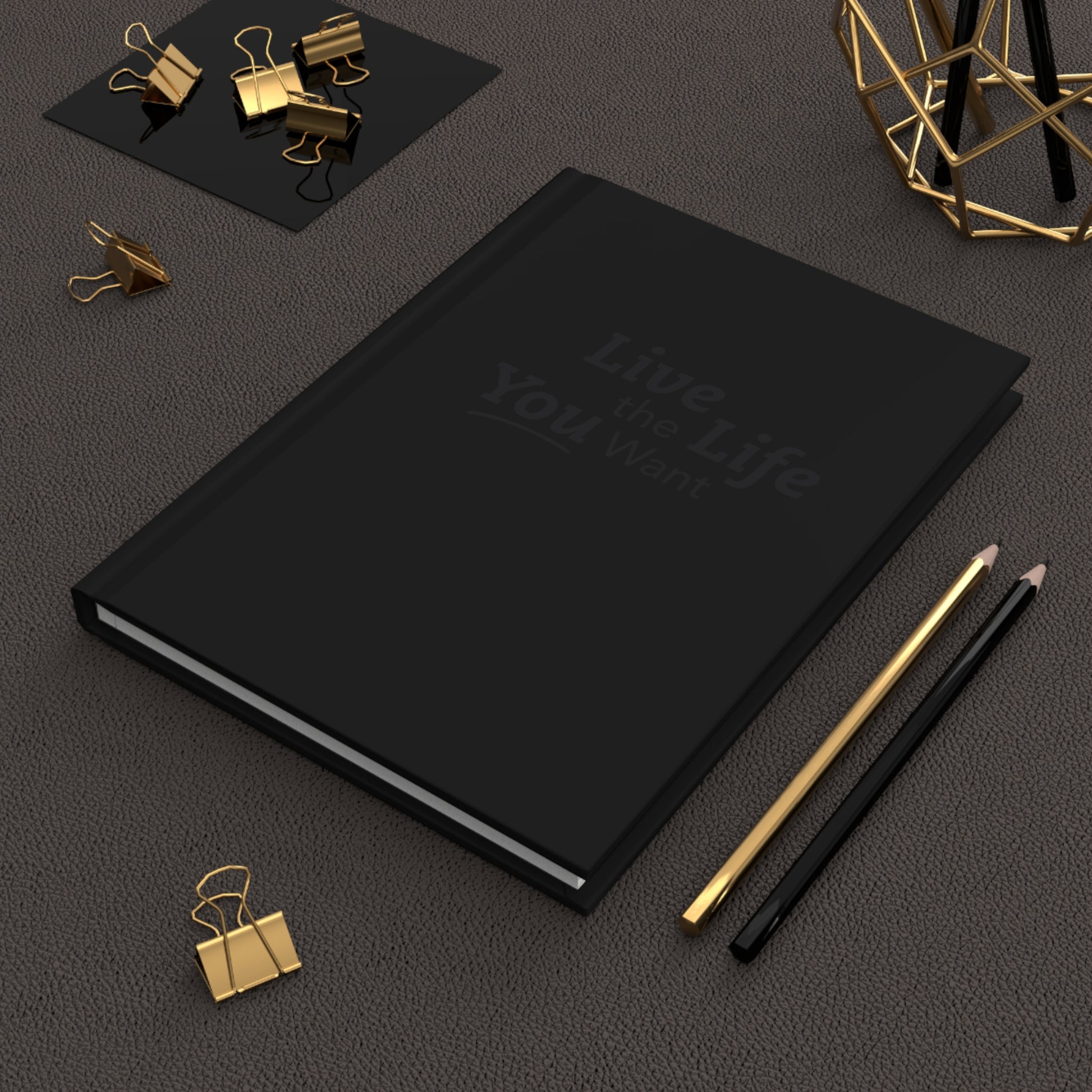 Live the Life You Want Black 5.75"x8" Journal