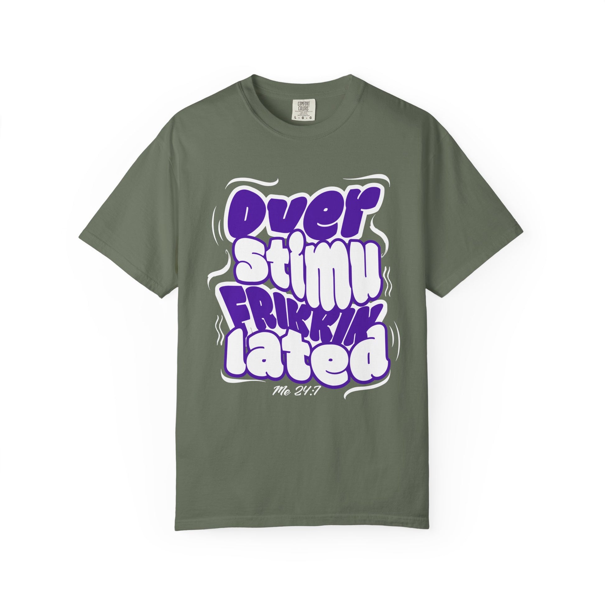 Over Frikkin Stimulated - Purp & Wht - Unisex T-shirt